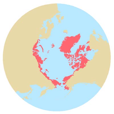 Circumpolar Arctic Coastline and Treeline Boundary