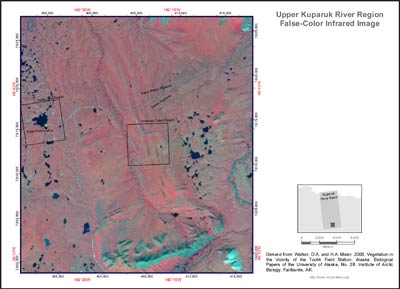 Upper Kuparuk River Region False-Color Infrared Image