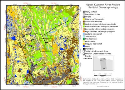 Upper Kuparuk River Region Surficial Geomorphology