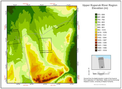 Upper Kuparuk River Region Elevation